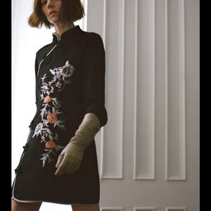 NWT ZARA EMBROIDERED JACQUARD DRESS